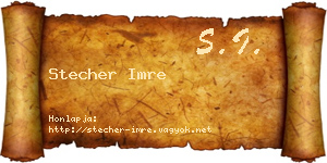Stecher Imre névjegykártya